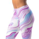 Pastel Swirl Leggings Dreamy Pink Purple Wave Yoga Pants