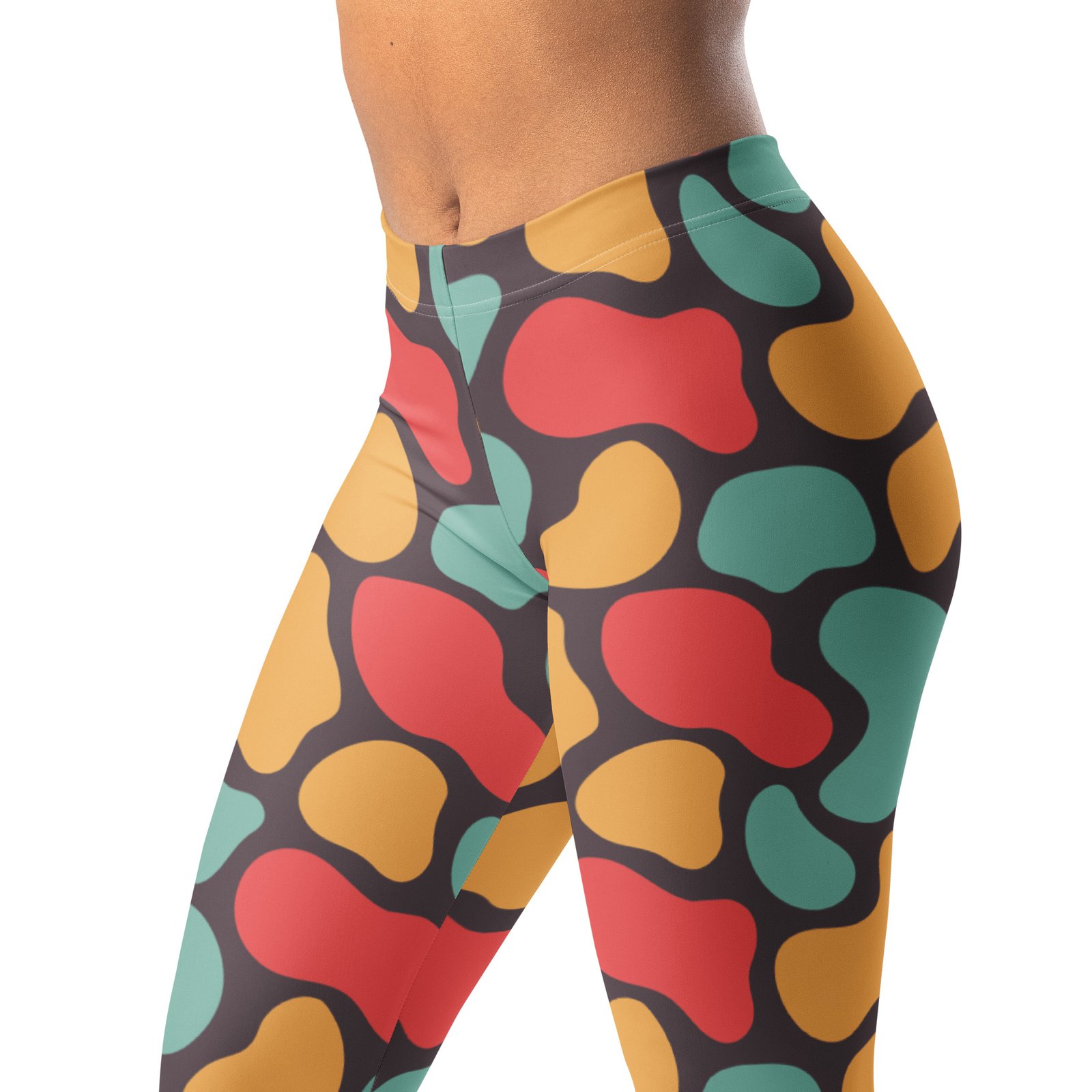 Retro Abstract Leggings Vintage Color Block Yoga Pants Retro Abstract Leggings Vintage Color Block Yoga Pants
