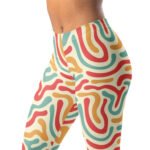 Retro Wavy Leggings Vintage Abstract Yoga Pants