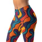 Psychedelic Wave Leggings Retro 70s Colorful Yoga Pants