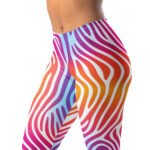 Colorful Zebra Leggings Gradient Wave Yoga Pants