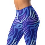 Blue Zebra Leggings Wavy Blue Purple Abstract Yoga Pants
