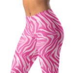 Pink Zebra Leggings Wavy Pattern Yoga Pants