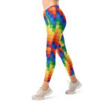 Colorful Grid Leggings Vibrant Square Pattern Yoga Pants