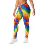 Colorful Grid Leggings Vibrant Square Pattern Yoga Pants