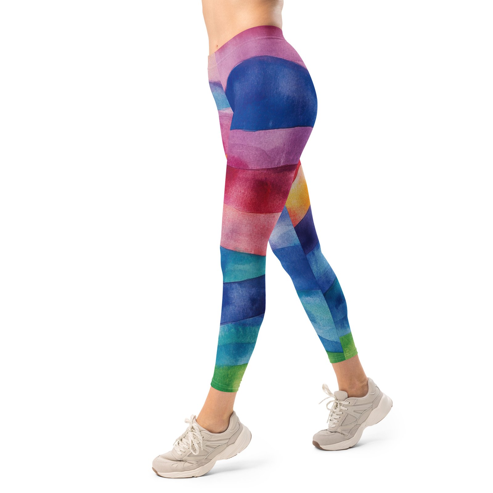 Rainbow Wave Leggings Watercolor Yoga Pants Rainbow Wave Leggings Watercolor Yoga Pants