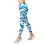 Blue 3d Chevron Leggings Geometric Yoga Pants