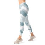 Light Blue Wave Leggings Soft Geometric Yoga Pants