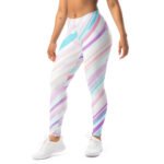 Pastel Stripe Leggings Diagonal Yoga Pants