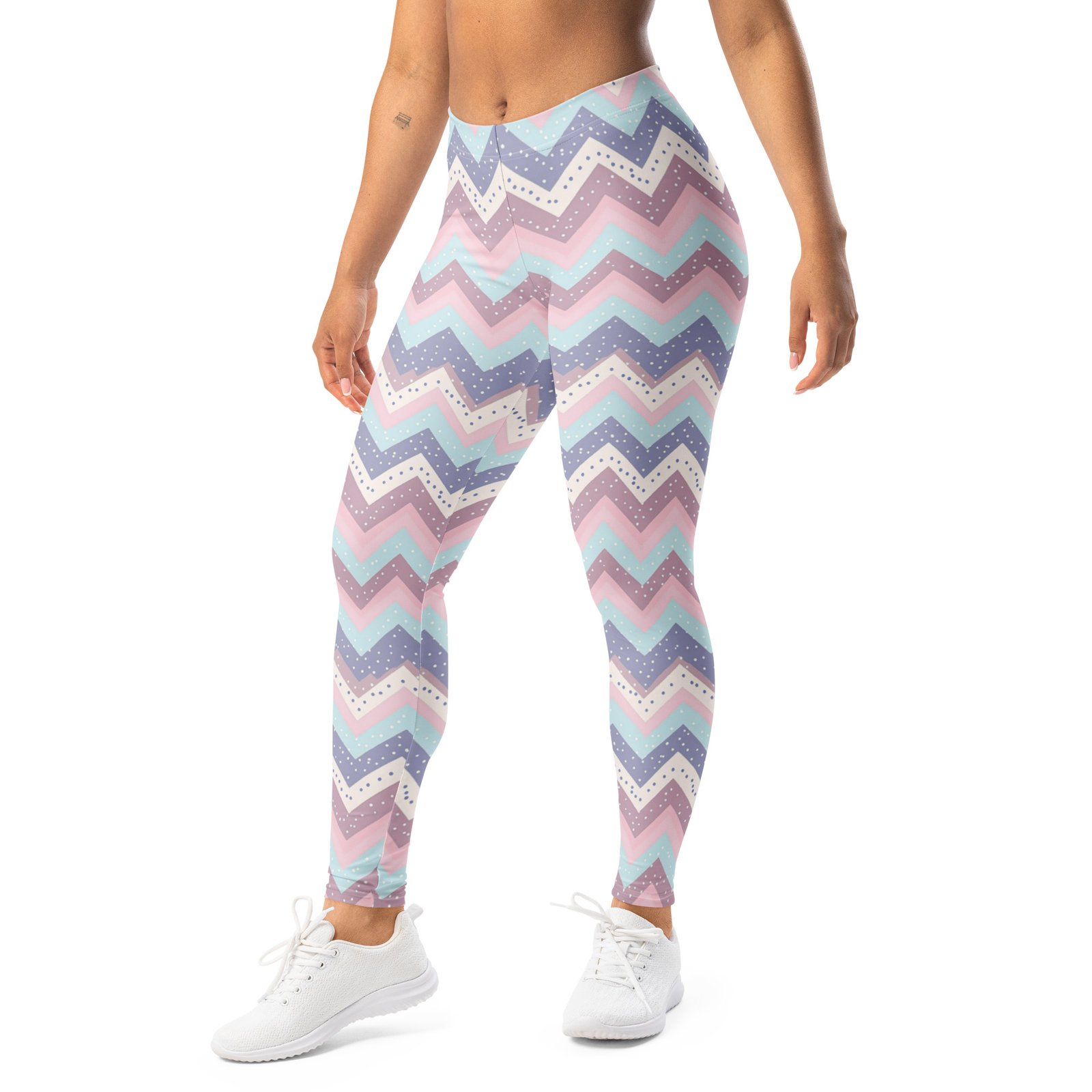 Pastel Chevron Leggings Soft Dotted Zigzag Yoga Pants Pastel Chevron Leggings Soft Dotted Zigzag Yoga Pants