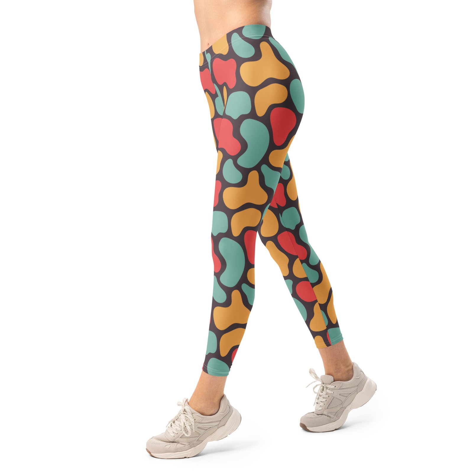Retro Abstract Leggings Vintage Color Block Yoga Pants Retro Abstract Leggings Vintage Color Block Yoga Pants