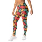 Retro Abstract Leggings Vintage Color Block Yoga Pants