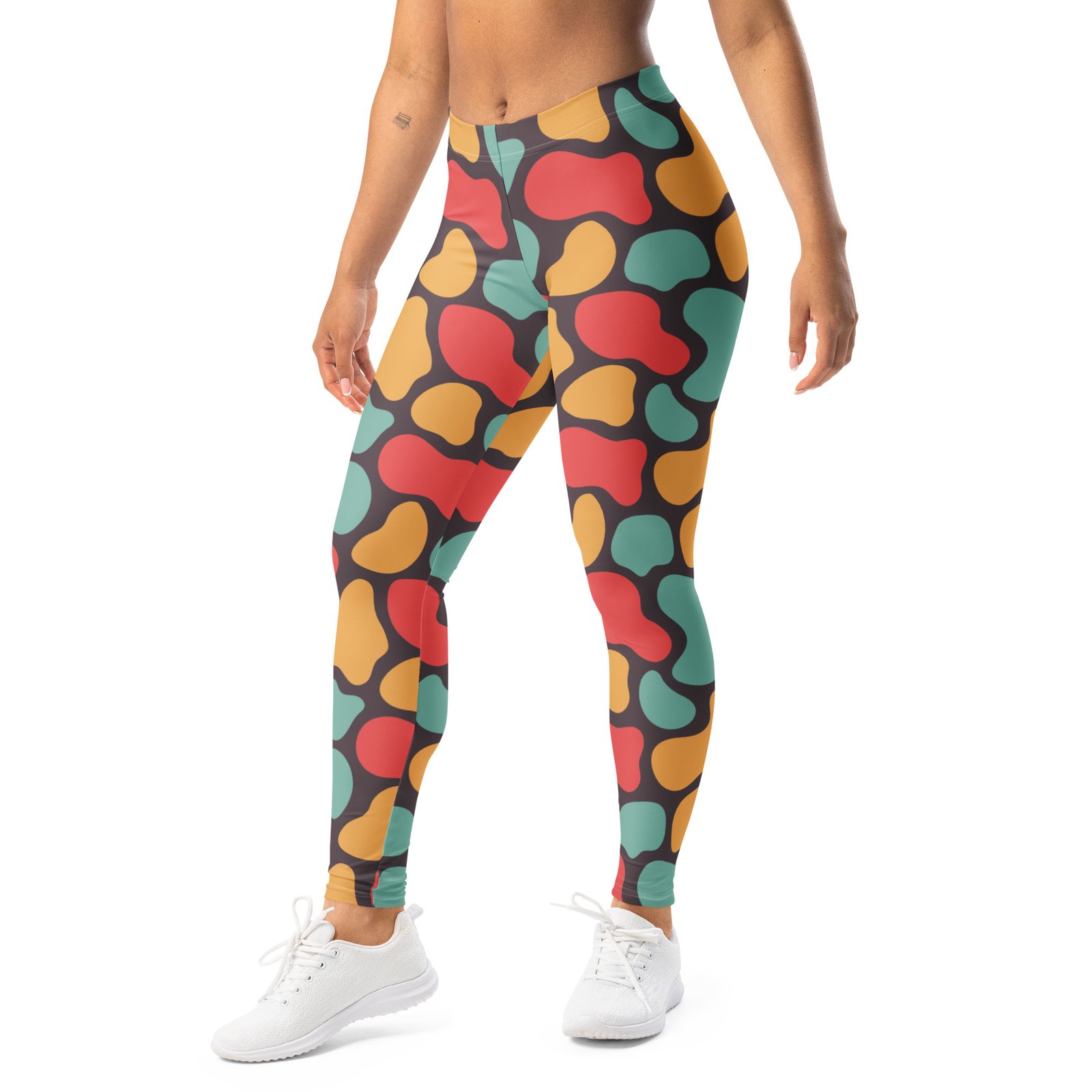 Retro Abstract Leggings Vintage Color Block Yoga Pants Retro Abstract Leggings Vintage Color Block Yoga Pants