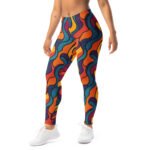 Psychedelic Wave Leggings Retro 70s Colorful Yoga Pants