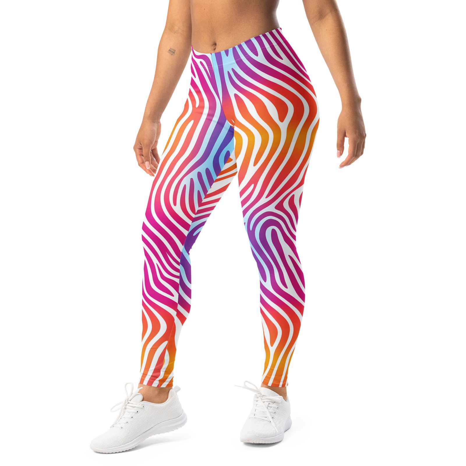 Colorful Zebra Leggings Gradient Wave Yoga Pants Colorful Zebra Leggings Gradient Wave Yoga Pants