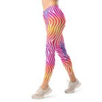 Colorful Zebra Leggings Gradient Wave Yoga Pants