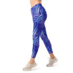 Blue Zebra Leggings Wavy Blue Purple Abstract Yoga Pants