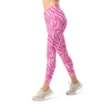 Pink Zebra Leggings Wavy Pattern Yoga Pants