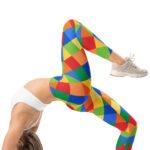 Colorful Diamond Leggings Vibrant Geometric Yoga Pants