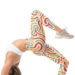 Retro Wavy Leggings Vintage Abstract Yoga Pants