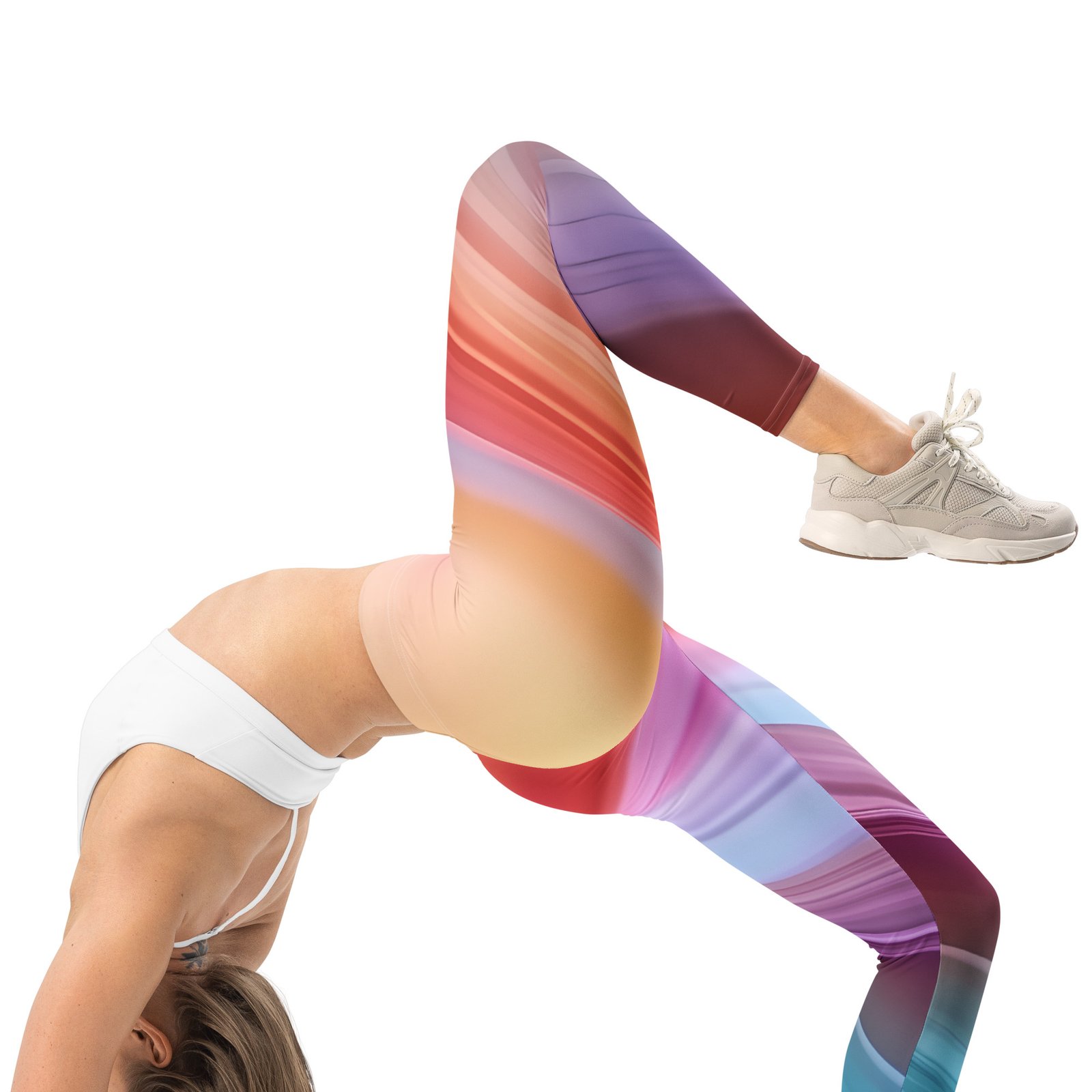 Colorful Gradient Leggings Smooth Wave Yoga Pants Colorful Gradient Leggings Smooth Wave Yoga Pants