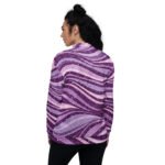 Purple Glitter Wave Bomber Jacket Sparkly Fashion