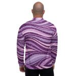 Purple Glitter Wave Bomber Jacket Sparkly Fashion
