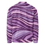 Purple Glitter Wave Bomber Jacket Sparkly Fashion