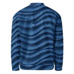 Blue Glitter Wave Bomber Jacket Sparkly Starry Coat