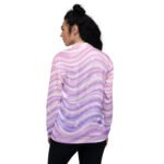 Pastel Glitter Wave Bomber Jacket Sparkly Fashion