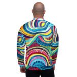 Psychedelic Abstract Bomber Jacket Vibrant Art Coat
