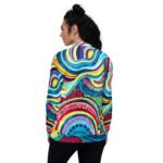 Psychedelic Abstract Bomber Jacket Vibrant Art Coat