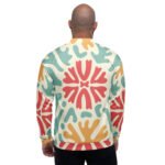 Retro Abstract Bomber Jacket Vintage 70s Pattern Coat