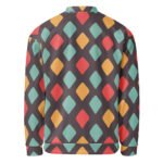 Retro Diamond Bomber Jacket Vintage Pattern Coat
