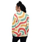 Retro Wavy Bomber Jacket Vintage 70s Pattern Coat