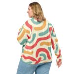 Retro Wavy Bomber Jacket Vintage 70s Pattern Coat