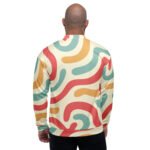 Retro Wavy Bomber Jacket Vintage 70s Pattern Coat