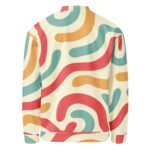 Retro Wavy Bomber Jacket Vintage 70s Pattern Coat