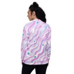 Pastel Swirl Bomber Jacket Dreamy Pink Purple Coat