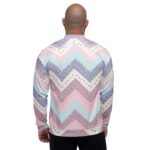Pastel Chevron Bomber Jacket Dotted Zigzag Coat