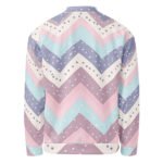 Pastel Chevron Bomber Jacket Dotted Zigzag Coat