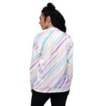 Pastel Stripe Bomber Jacket Soft Diagonal Fashion Coat
