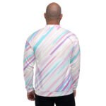 Pastel Stripe Bomber Jacket Soft Diagonal Fashion Coat
