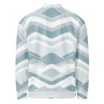 Light Blue Wave Bomber Jacket Soft Geometric Coat