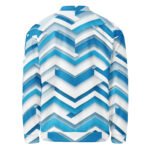 Blue 3d Chevron Bomber Jacket Geometric Fashion Coat