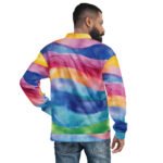 Rainbow Wave Bomber Jacket Watercolor Art Coat