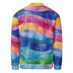 Rainbow Wave Bomber Jacket Watercolor Art Coat