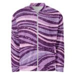 Purple Glitter Wave Bomber Jacket Sparkly Fashion