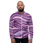 Purple Glitter Wave Bomber Jacket Sparkly Fashion