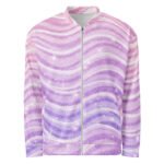 Pastel Glitter Wave Bomber Jacket Sparkly Fashion
